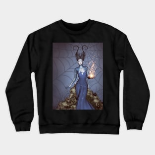 Wonderful dark fairy with skulls Crewneck Sweatshirt
